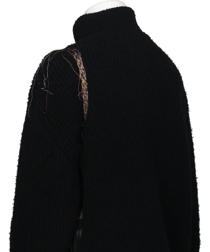 TROMPE L’OEIL EMBROIDERY HALF ZIP KNIT
