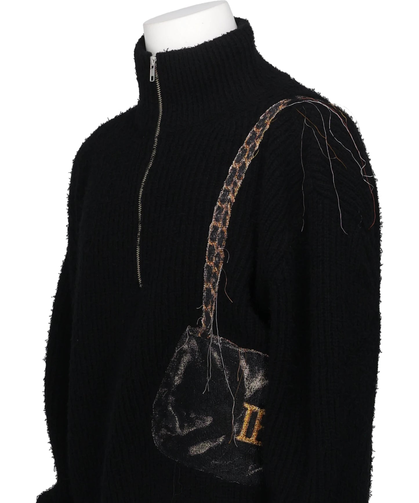 TROMPE L’OEIL EMBROIDERY HALF ZIP KNIT