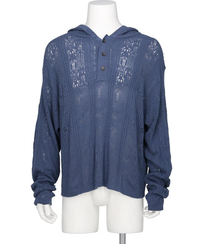 KAMIYA(カミヤ) 2026SS SILK LACE KNIT HOODIE G16HD060