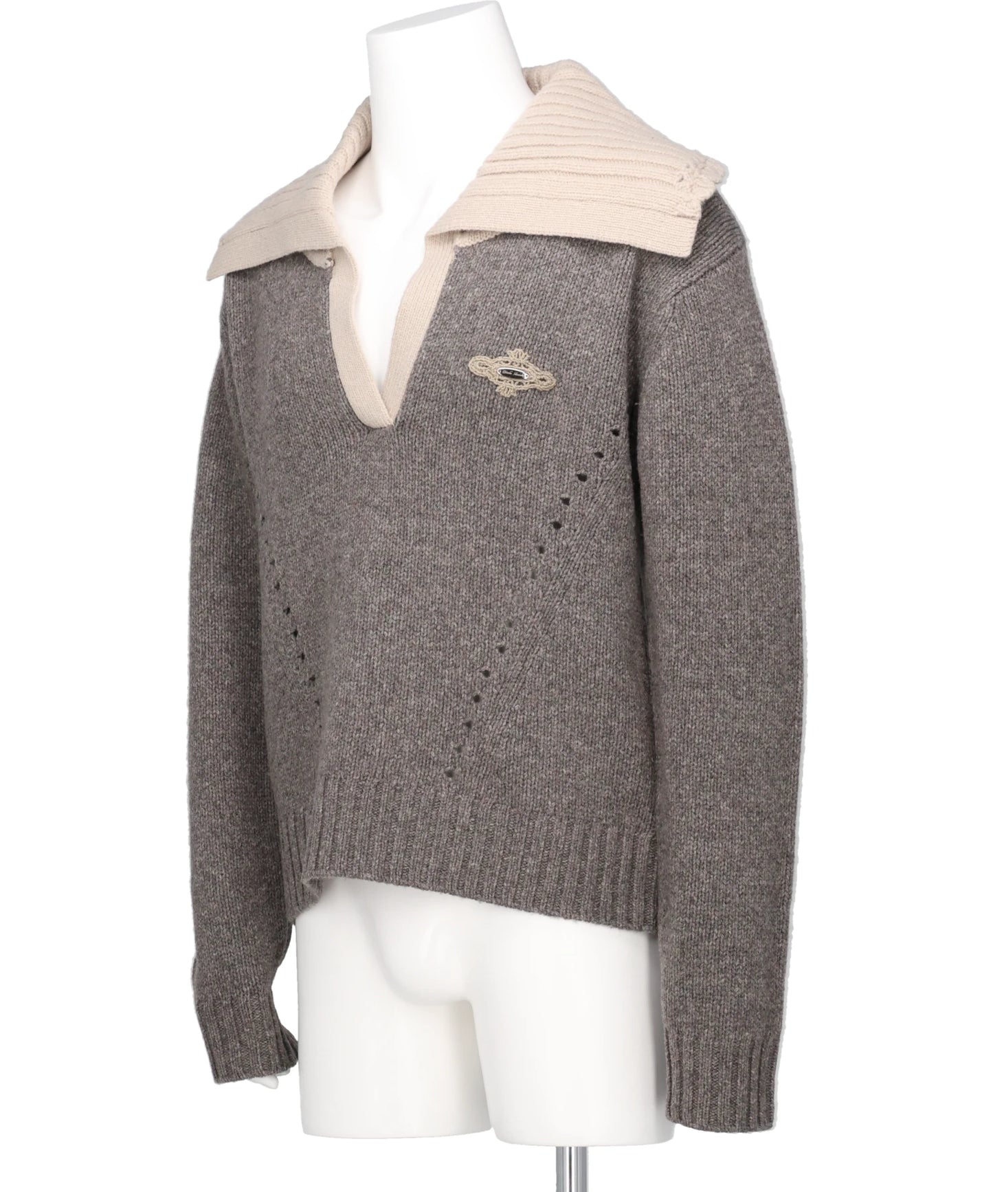 BIG COLLAR KNIT PULLOVER