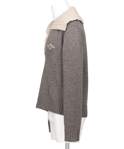 BIG COLLAR KNIT PULLOVER