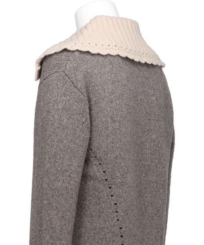 BIG COLLAR KNIT PULLOVER