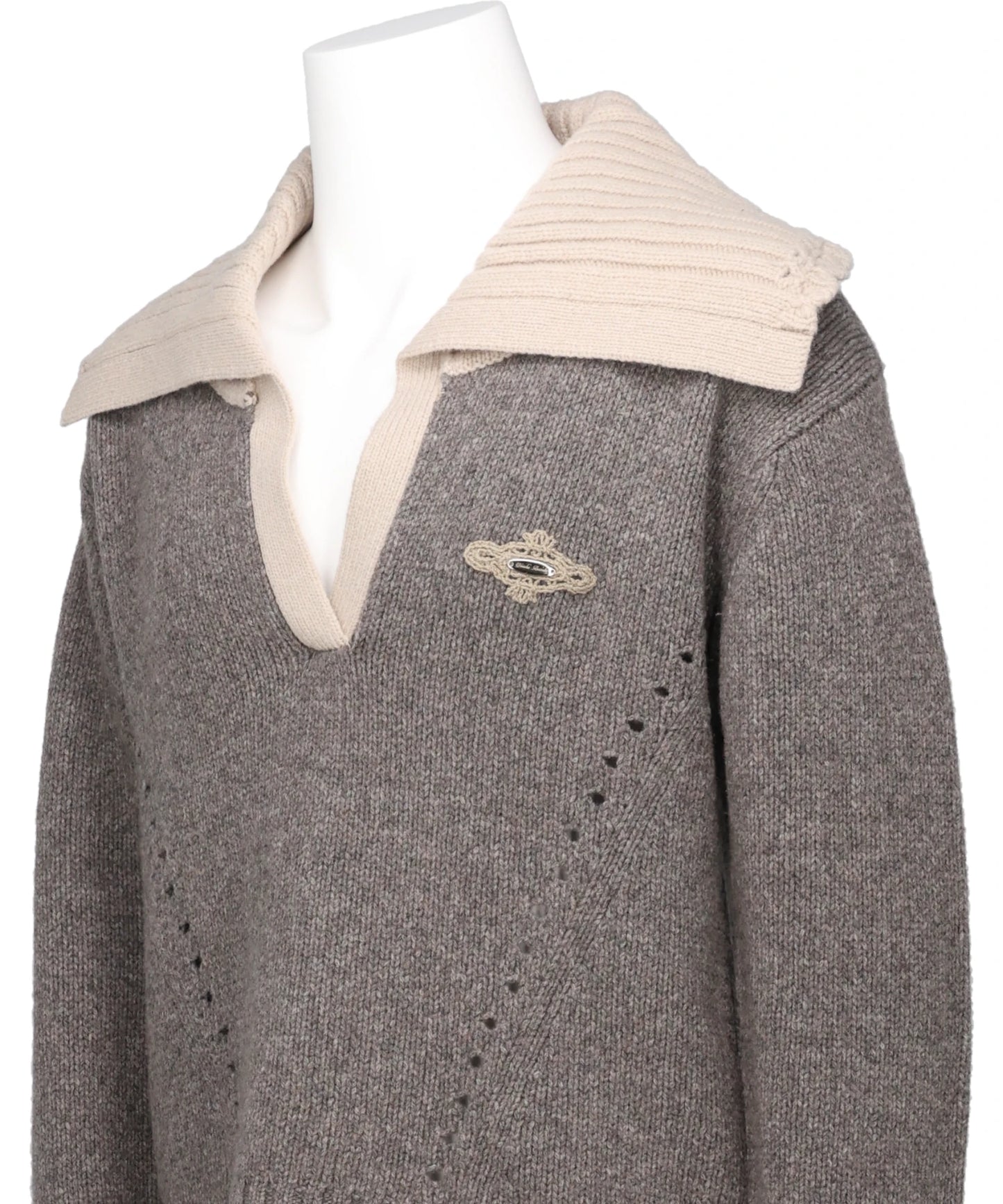 BIG COLLAR KNIT PULLOVER