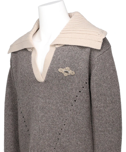 BIG COLLAR KNIT PULLOVER