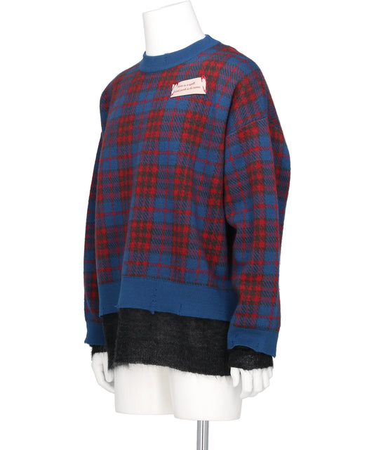 CHECK JACQUARD × MOHAIR