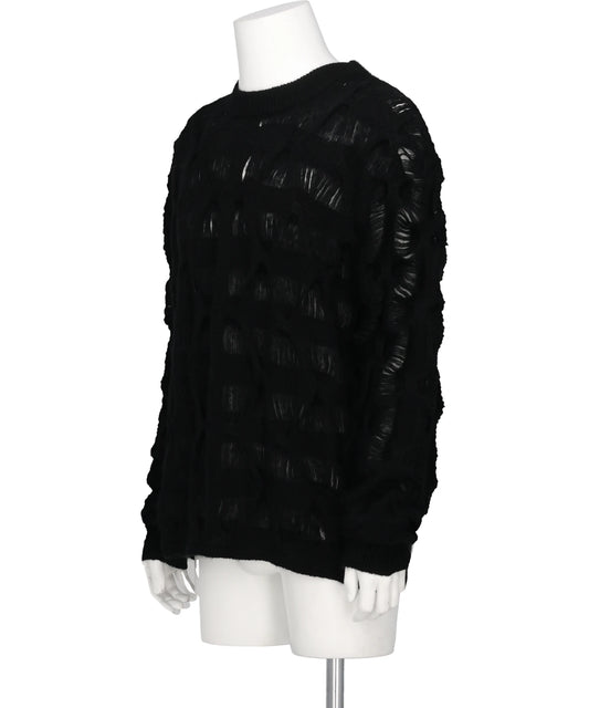 MOHAIR TEXTURED KNIT SWEATER