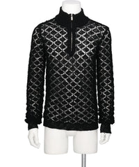 TAAKK(ターク) MULTI-COLORED HALF-ZIP KNIT