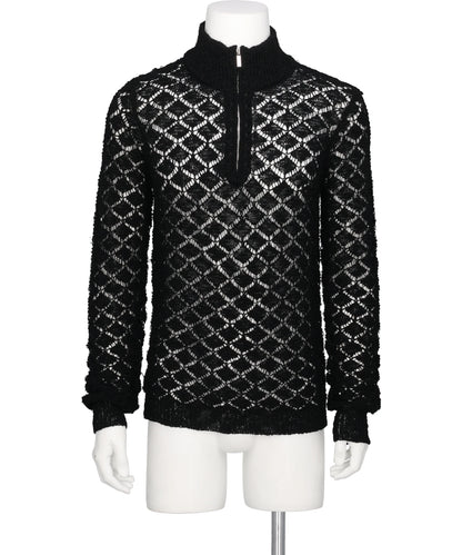 TAAKK(ターク) MULTI-COLORED HALF-ZIP KNIT