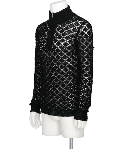 MULTI-COLORED HALF-ZIP KNIT