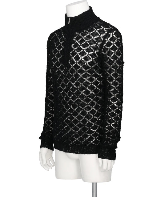 MULTI-COLORED HALF-ZIP KNIT