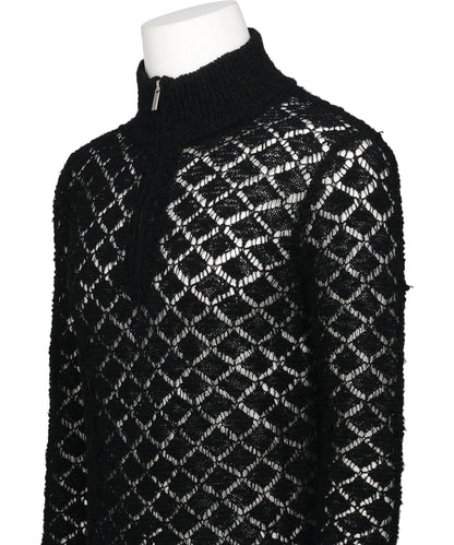 MULTI-COLORED HALF-ZIP KNIT