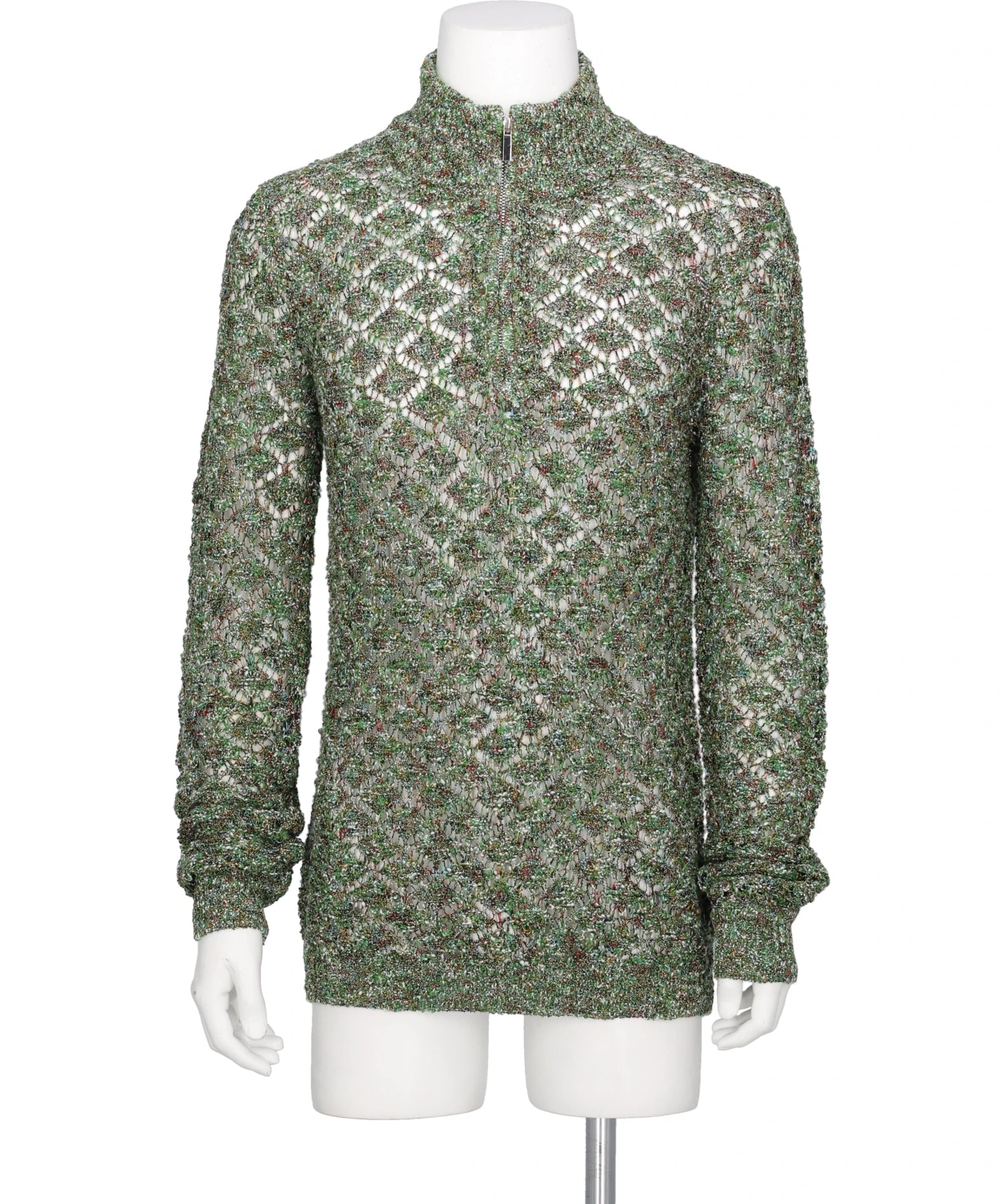TAAKK(ターク) MULTI-COLORED HALF-ZIP KNIT