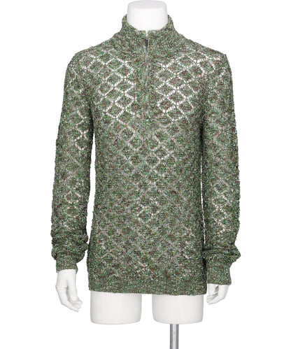 TAAKK(ターク) MULTI-COLORED HALF-ZIP KNIT