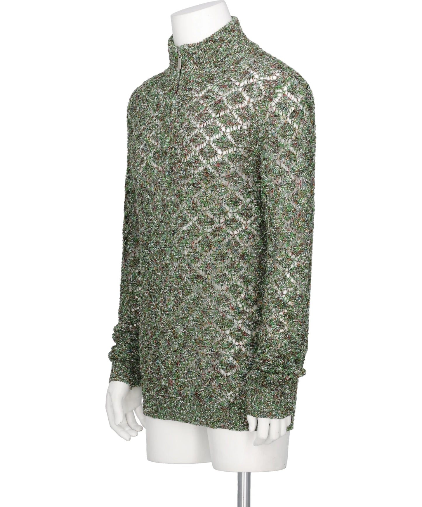 MULTI-COLORED HALF-ZIP KNIT