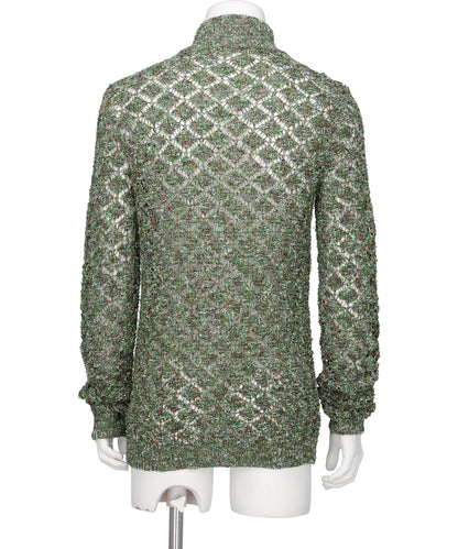 MULTI-COLORED HALF-ZIP KNIT