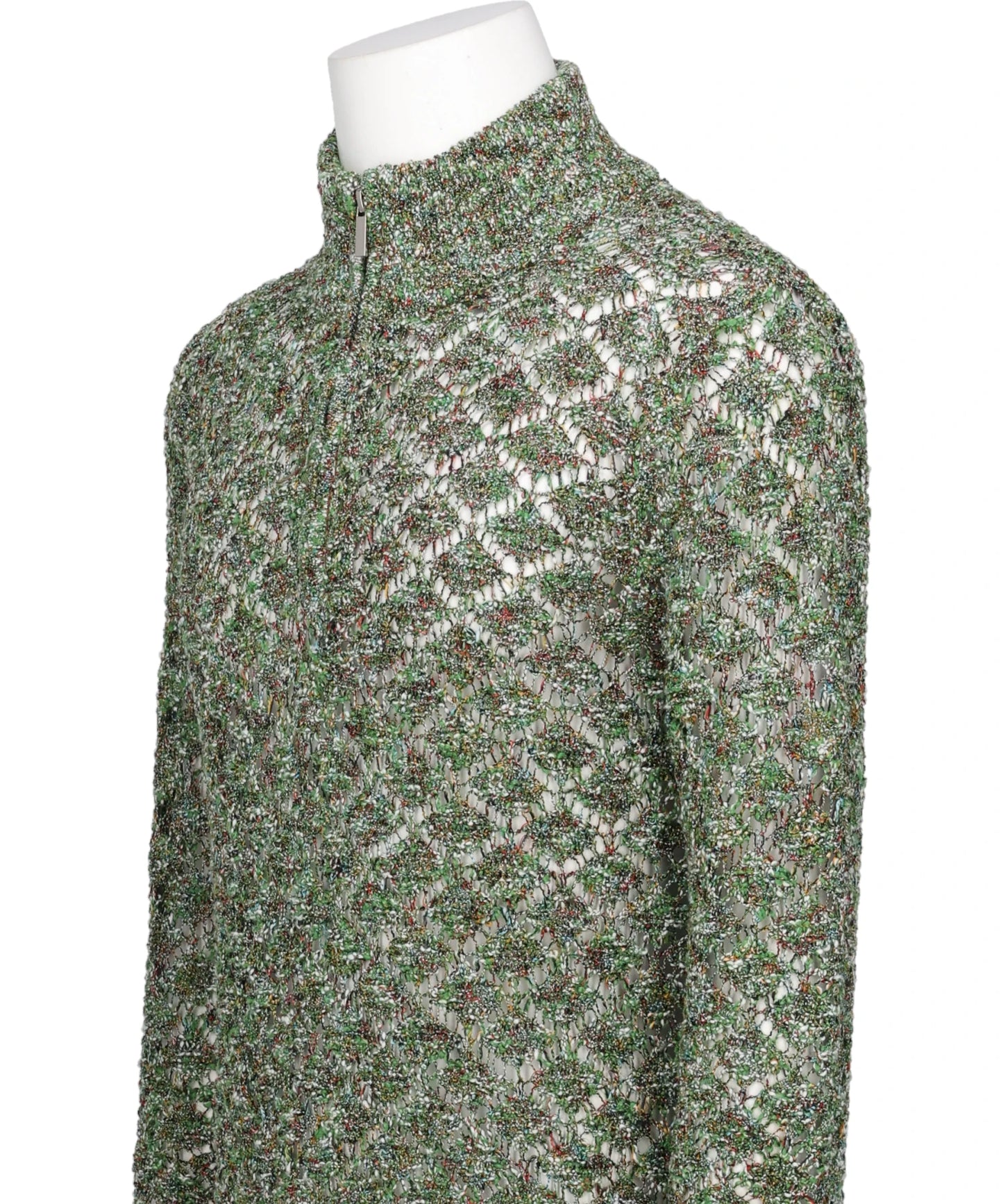 MULTI-COLORED HALF-ZIP KNIT