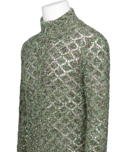 MULTI-COLORED HALF-ZIP KNIT