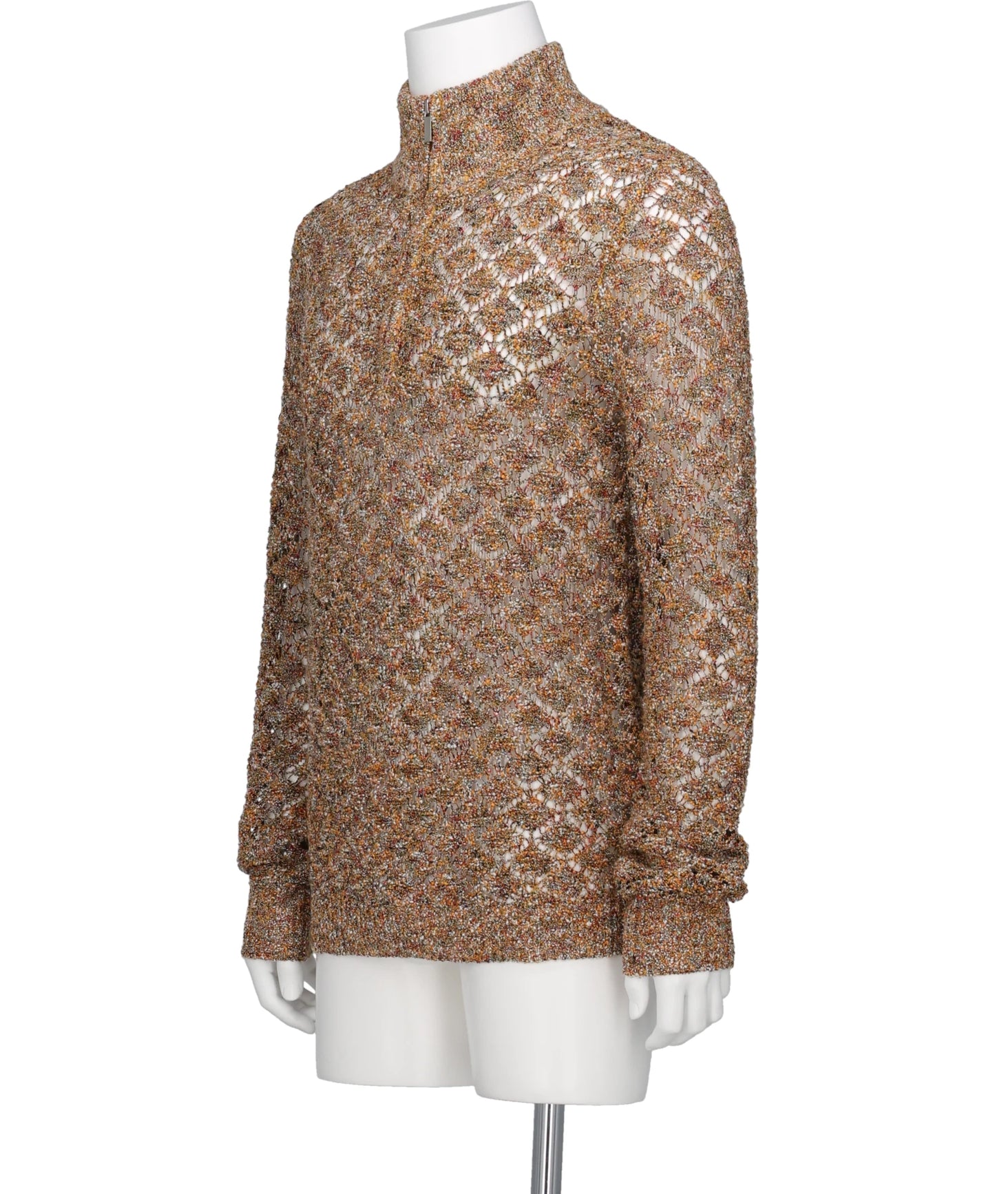 MULTI-COLORED HALF-ZIP KNIT