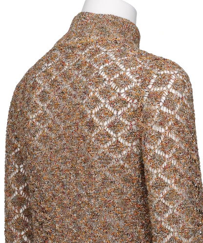 MULTI-COLORED HALF-ZIP KNIT