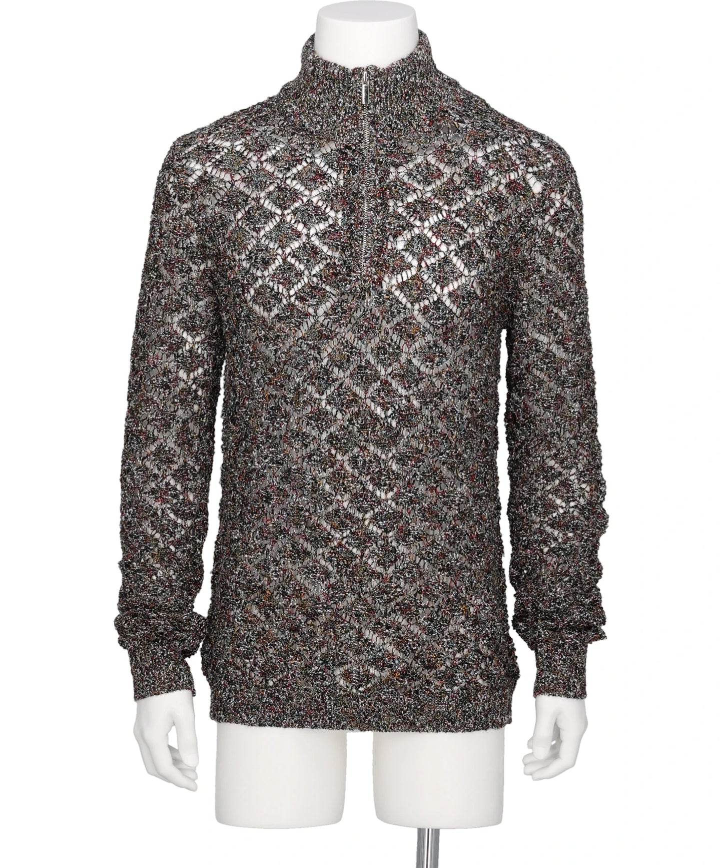 MULTI-COLORED HALF-ZIP KNIT