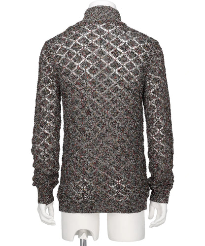 MULTI-COLORED HALF-ZIP KNIT
