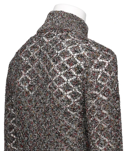 MULTI-COLORED HALF-ZIP KNIT