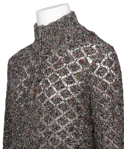 MULTI-COLORED HALF-ZIP KNIT