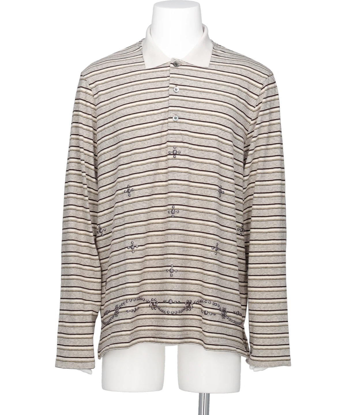 DAIRIKU（ダイリク）"CHARLES" STUDS BORDER POLO KNIT