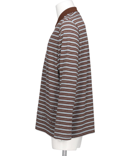 "CHARLES" STUDS BORDER POLO KNIT