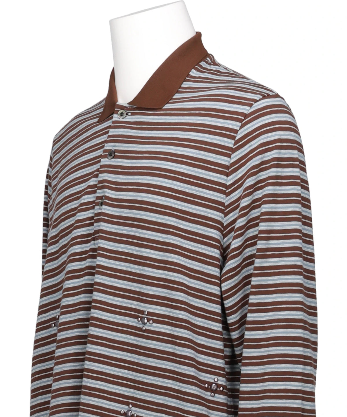 "CHARLES" STUDS BORDER POLO KNIT