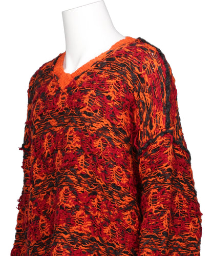 "ODD HOTEL'S CARPET" V-NECK PULLOVER KNIT