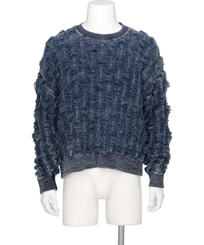 KAMIYA(カミヤ)REVERSE CABLE NEEDLE-OUT KNIT