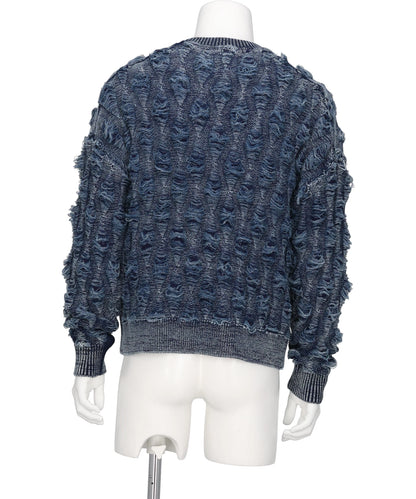 REVERSE CABLE NEEDLE-OUT KNIT