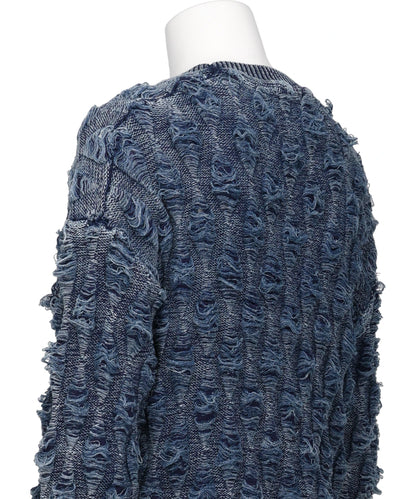REVERSE CABLE NEEDLE-OUT KNIT