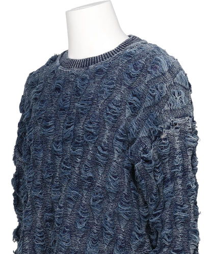 REVERSE CABLE NEEDLE-OUT KNIT