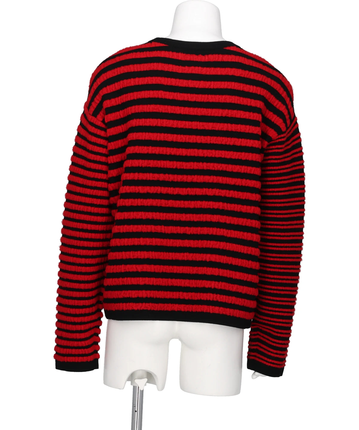 HORIZONTAL MULTI-STRIPE BOUCLÉ KNIT