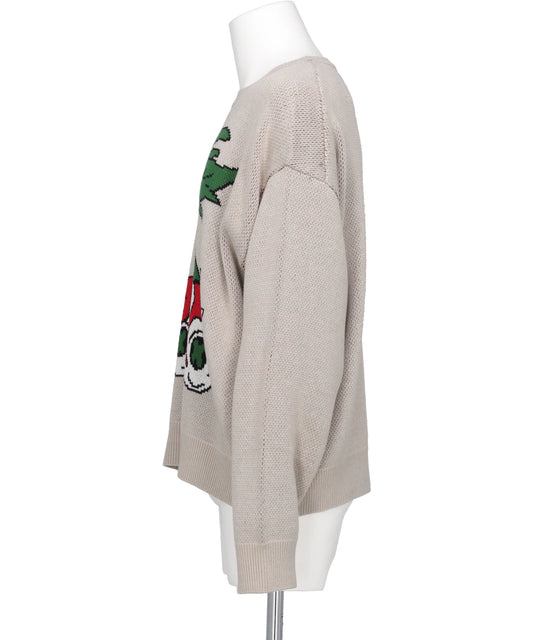"BAKENEKO"JACQUARD KNIT