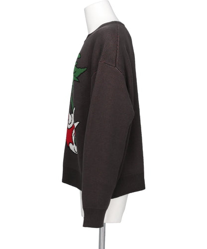 "BAKENEKO"JACQUARD KNIT