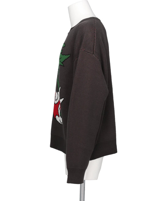 "BAKENEKO"JACQUARD KNIT