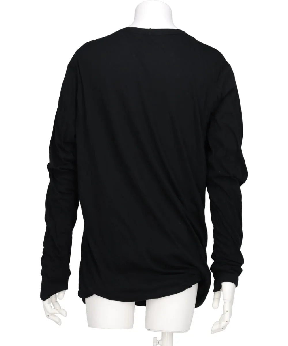 22FW Rick Owens Double LS T BLACK【XL】長袖 Rick Owensのブラック Hollywood Double LS Tシャツがセール中