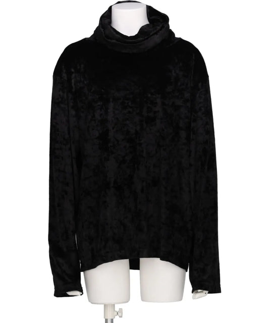 CRUSHED VELOUR TURTLE NECK TOP