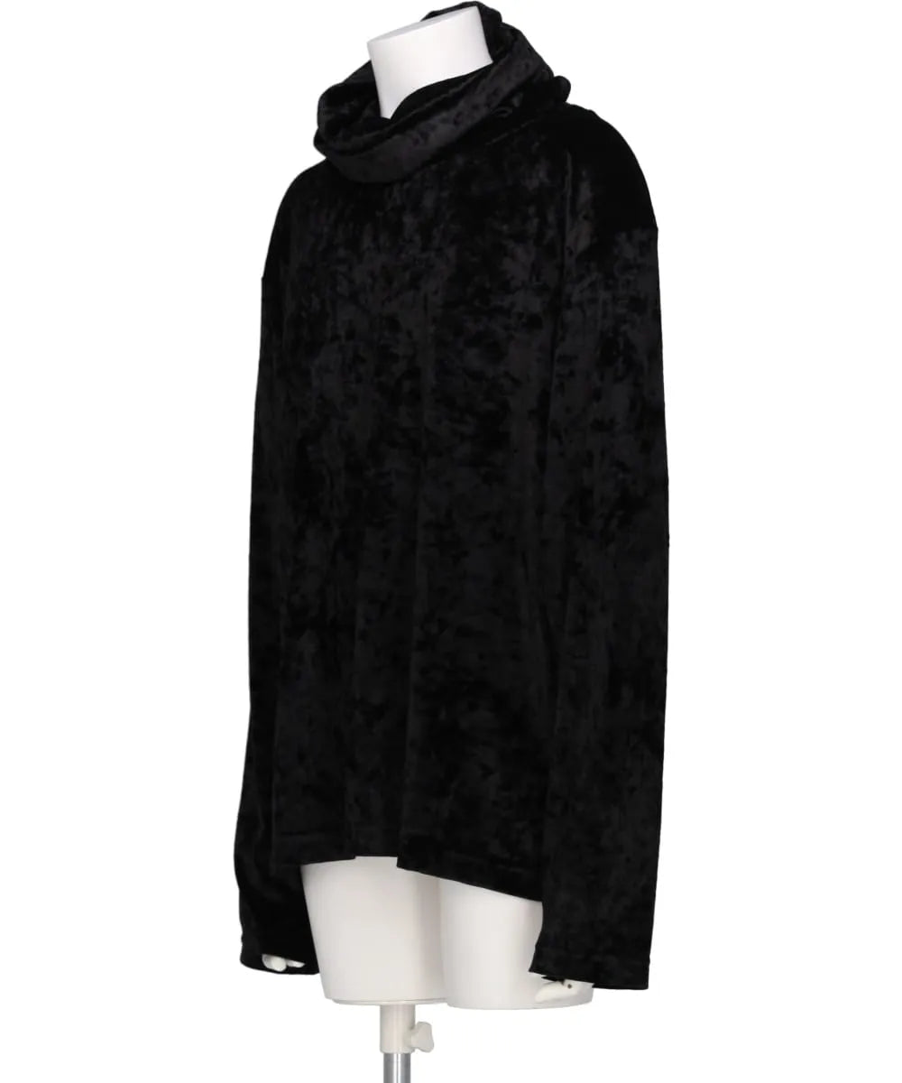 CRUSHED VELOUR TURTLE NECK TOP