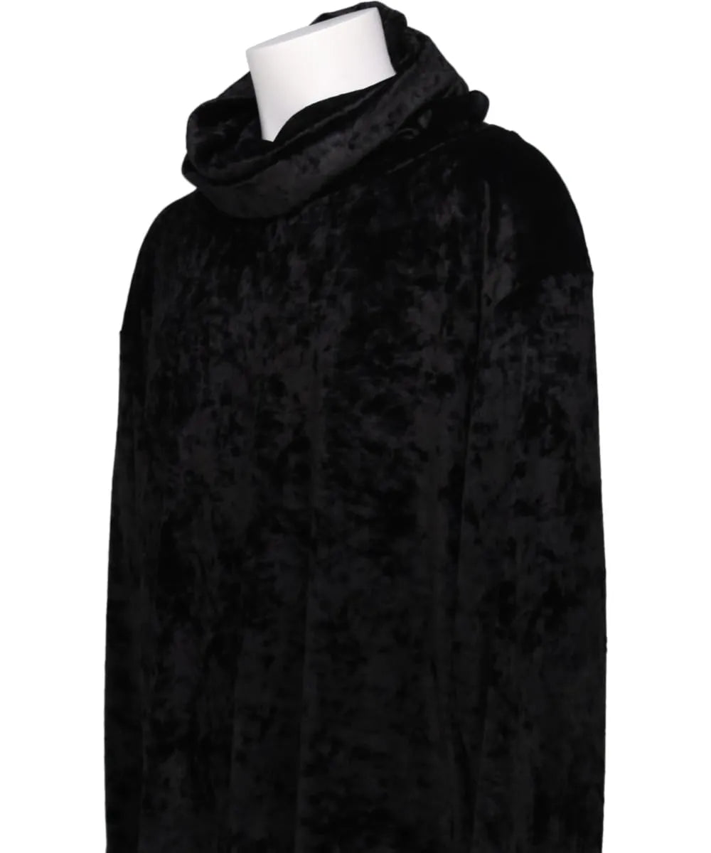 CRUSHED VELOUR TURTLE NECK TOP