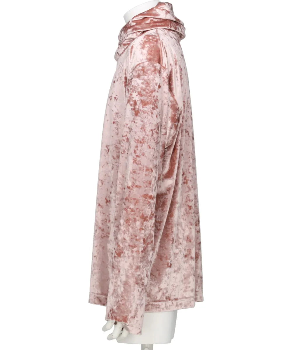 CRUSHED VELOUR TURTLE NECK TOP