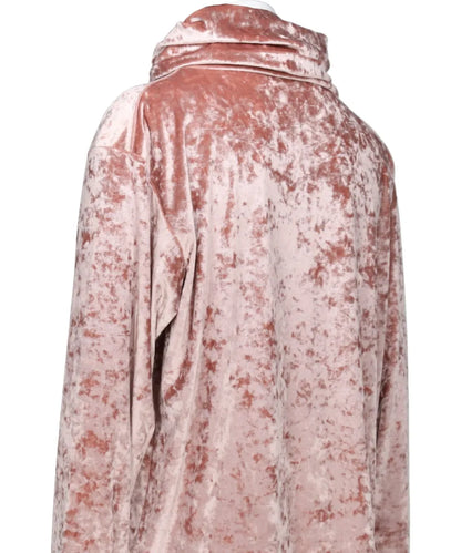 CRUSHED VELOUR TURTLE NECK TOP