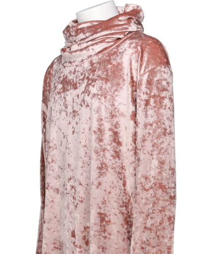 CRUSHED VELOUR TURTLE NECK TOP