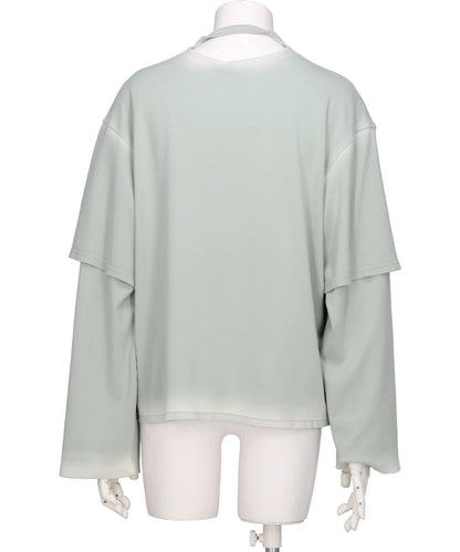 LAYERED L.SLEEVE GREY-S LAB