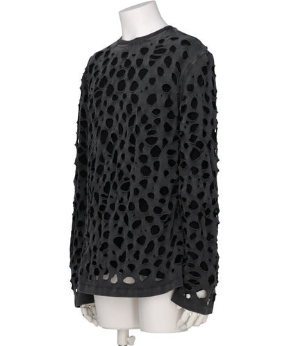 LONGSLEEVE T-SHIRT DISTRESSED BLACK