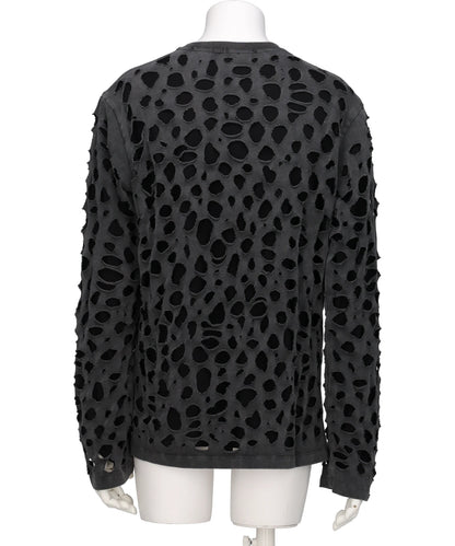 LONGSLEEVE T-SHIRT DISTRESSED BLACK