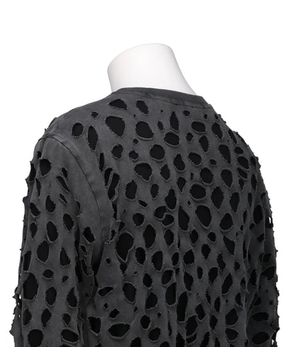 LONGSLEEVE T-SHIRT DISTRESSED BLACK